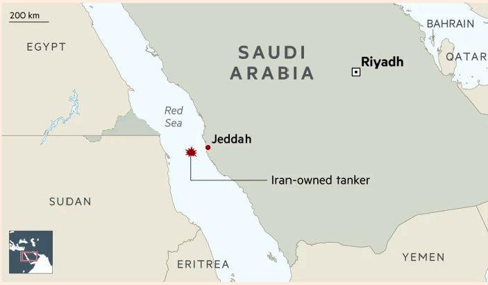 نقشه دقیق محل حادثه ، افزایش قیمت نفت پس از حمله به نفتکش ایران
